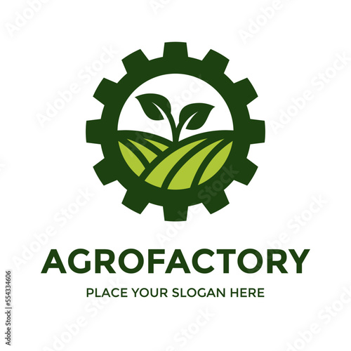 Agro factory vector logo template