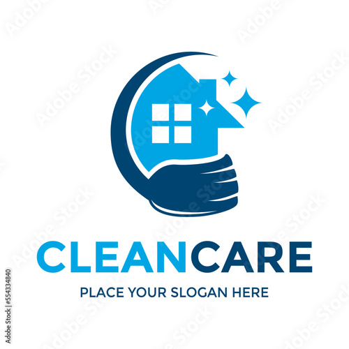 Clean care vector logo template