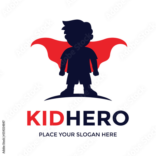 Kids hero vector logo template