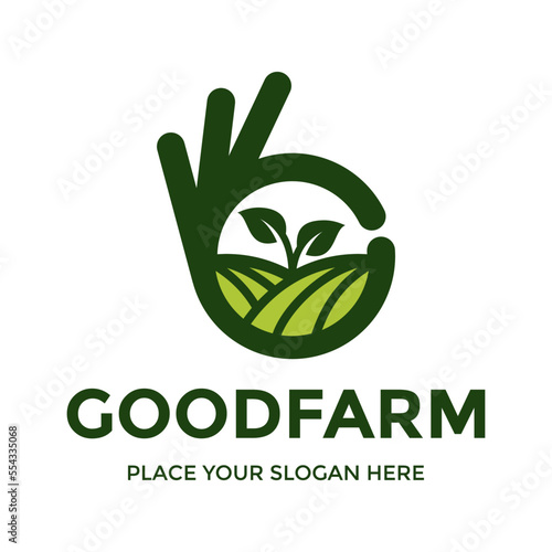 Good farm vector logo template