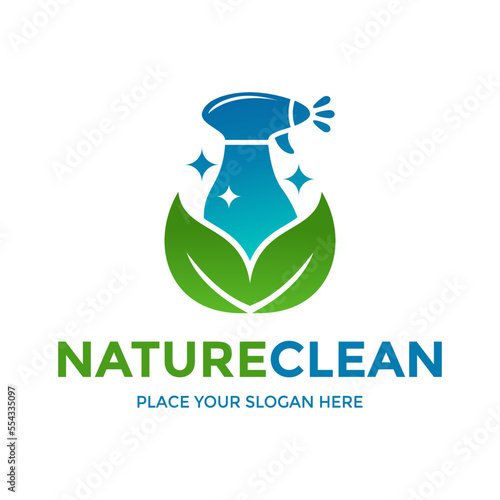 Nature clean vector logo template
