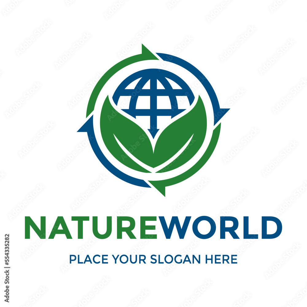 Nature world vector logo template Nature world vector logo template
