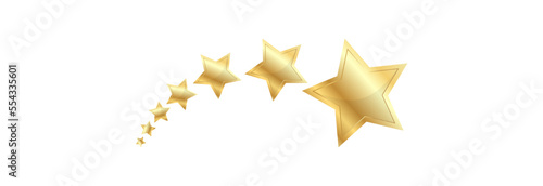 Seven bright golden stars, from the smallest star to the largest star.