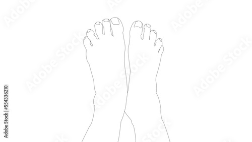 Two human feet with nails
