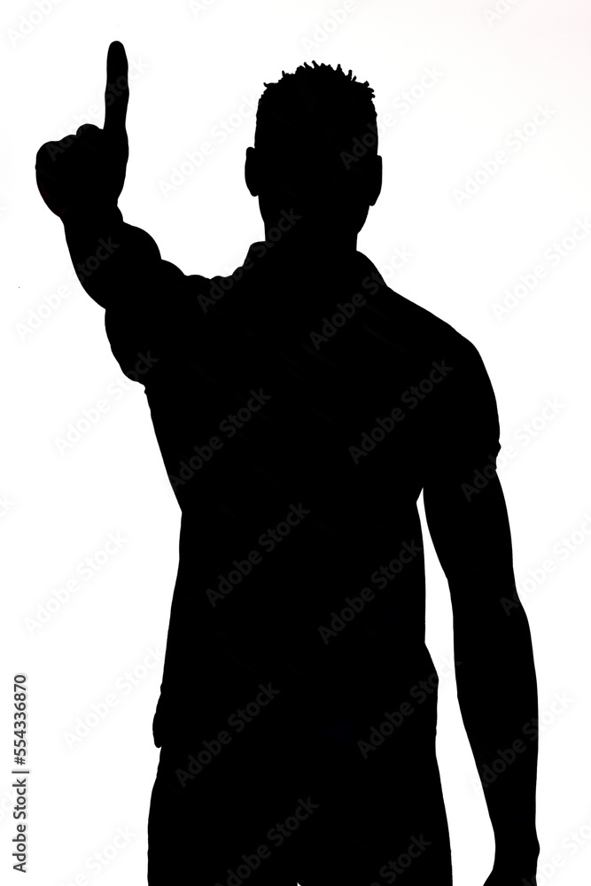 african man with finger in the shape of number one