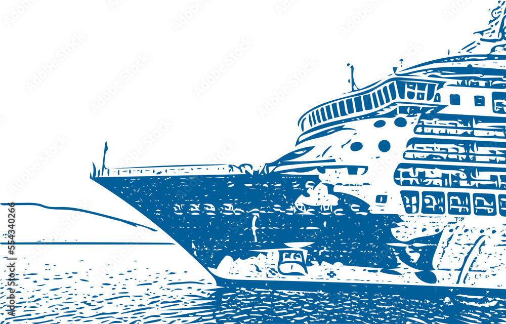 Cruise liner big ship with transparent background