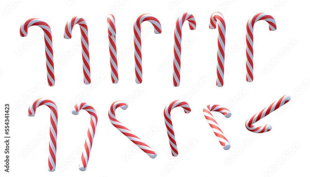 Christmas candy sticks in various directions on transparent background 3d rendering
Christmas candy sticks in various directions on transparent background 3d rendering