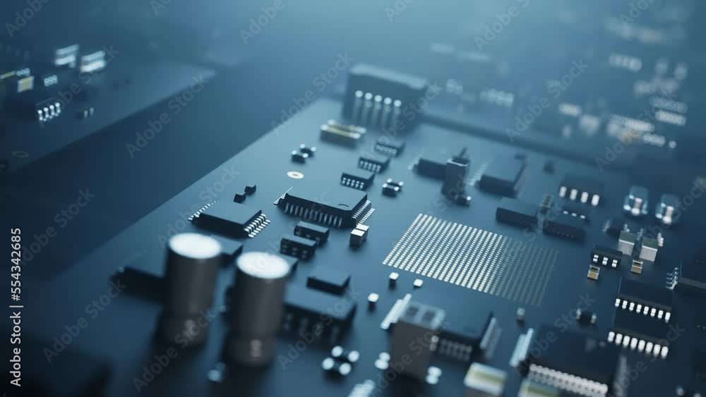 The arm of the manipulator inserts a chip on the chip with the effect of manifesting the image of the Brain. animation has a loop The arm of the manipulator inserts a chip on the chip with the effect of manifesting the image of the Brain. animation has a loop