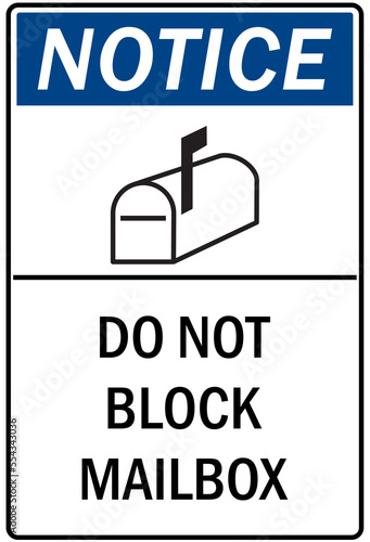 Parking-no parking sign do not block mailbox