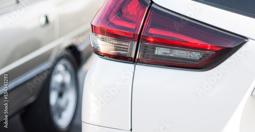 Modern car tail light.white modern car back light.closeup shot. © Sudawan