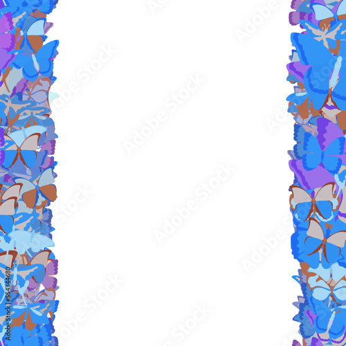 Background pattern abstract design texture. Vertical seamless stripes. Border frame, transparent background. Theme is about wildlife, Butterfly, background, various, decoration, colorful