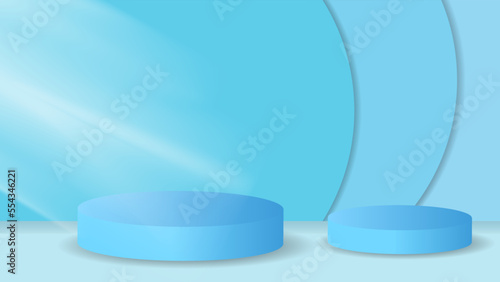 Background for product presentation, branding and packaging. blue podium stage geometric shape with simple background shading