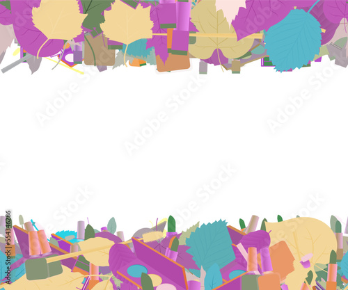 Background pattern abstract design texture. Horizontal seamless stripes. Border frame, transparent background. Theme is about salon, cosmetology, nail polish, natural, apple, greenery, pomade