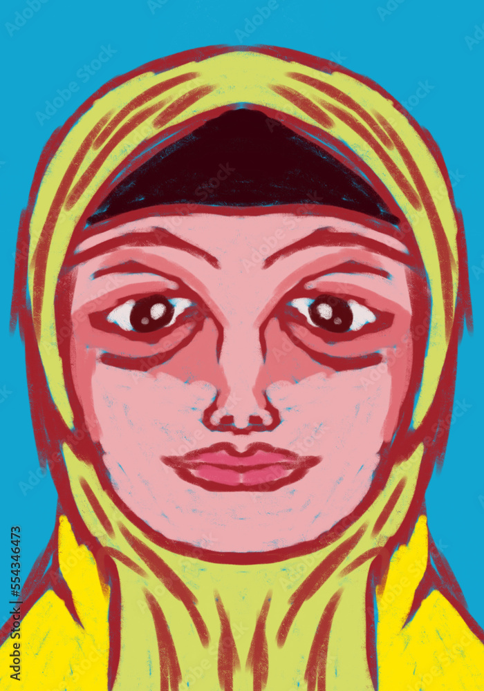 portrait of the girl with painted face portrait of the girl with painted face