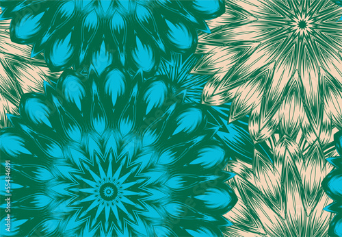 Flowers. Seamless floral background. Tracery handmade nature ethnic fabric backdrop pattern. Textile design texture. Decorative color art. Vector