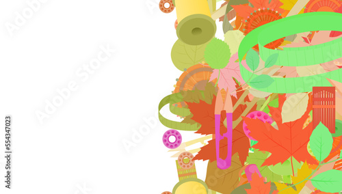 Background pattern abstract design texture. Vertical seamless stripe. Border frame, transparent background. Theme is about beech, redbud, sewing, parks, tailor, hobby, botany, composition
