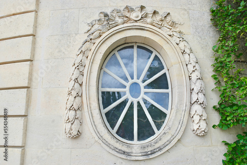 French architecture with round window