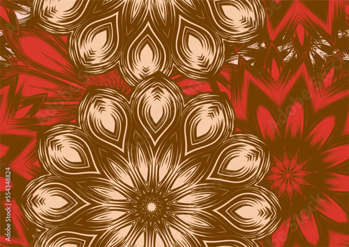 Flowers. Seamless floral background. Tracery handmade nature ethnic fabric backdrop pattern. Textile design texture. Decorative color art. Vector