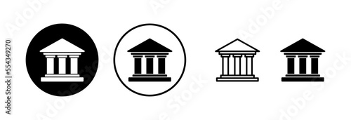 Bank icon vector illustration. Bank sign and symbol, museum, university