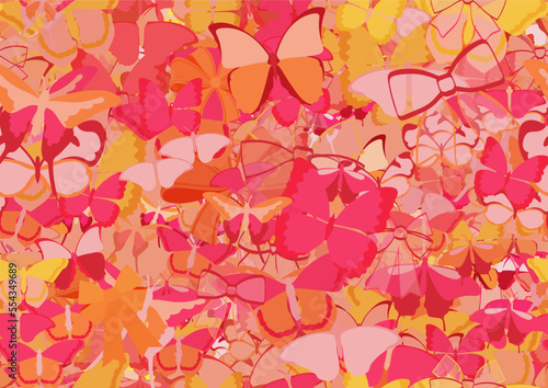 Background pattern abstract design texture. Seamless. Theme is about decoration, ribbons, background, repeat, silhouette, Butterfly, dressing, drawing, Pipevine, ornate, summer, design