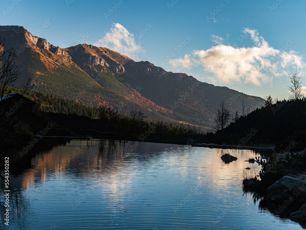 Water reservoir in the Tatra mountains, autumn