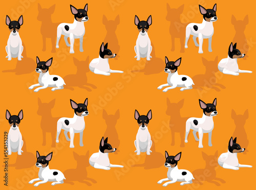 Dog Toy Fox Terrier Cartoon Character Seamless Wallpaper Background