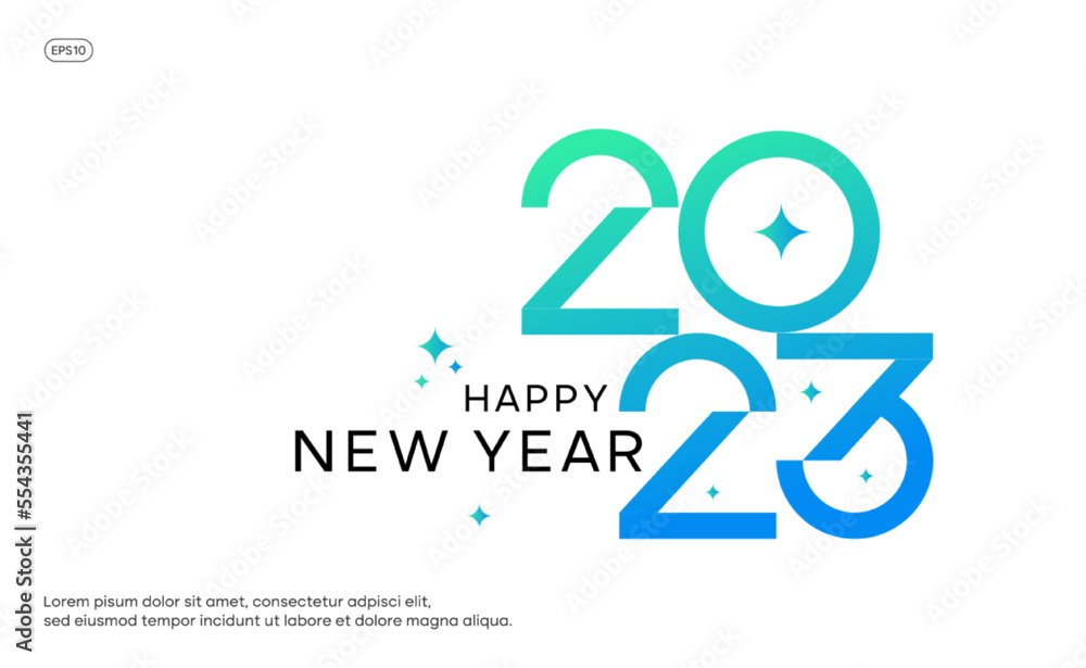 Colorful 2023 new year greetings. The minimal numbers design concept. Vector Colorful 2023 new year greetings. The minimal numbers design concept. Vector