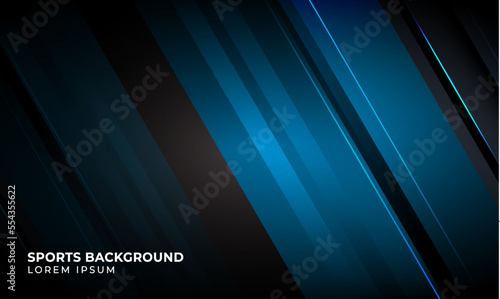 Blue Gradient sports background vector. Modern sports background template. Dark sports background