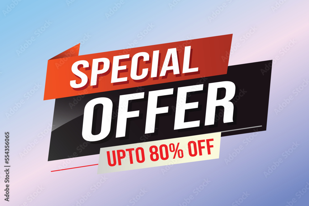 Special offer word concept vector illustration red modern futuristic 3d style for landing page template ui web mobile app poster banner flyer background gift card coupon label wallpaper	
