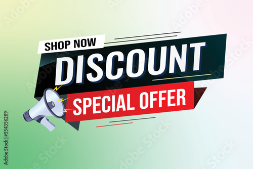discount special offer word concept vector illustration with lines modern futuristic 3d style for landing page template web mobile app poster banner flyer background gift card coupon label wallpaper