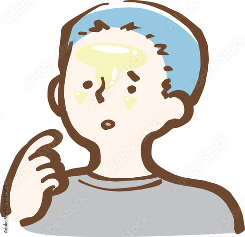 脂性肌の男性　イラスト