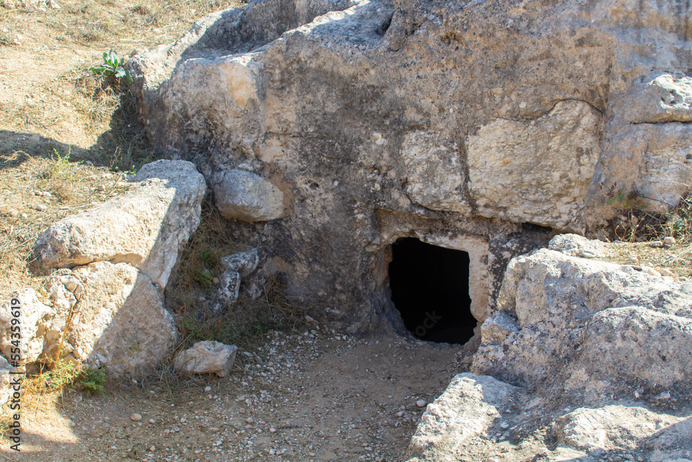 A rock tomb at ancient Emmaus Nicapolis the supposed site of the New Testament Village of Emmaus