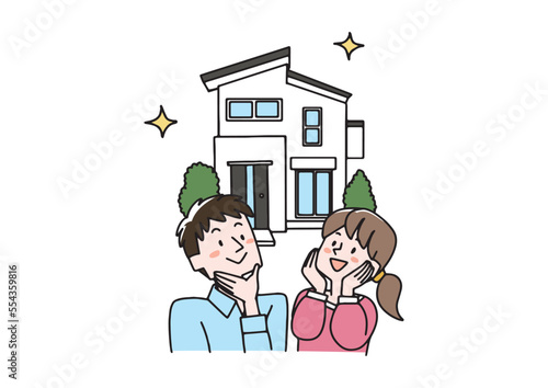 将来住む家を考えている若い夫婦