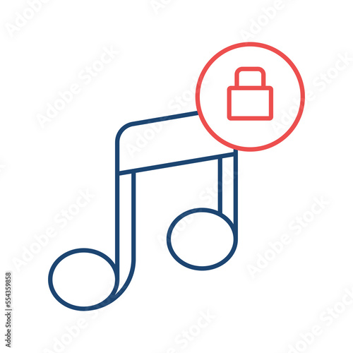 Music line universal icon ui ux element sign.