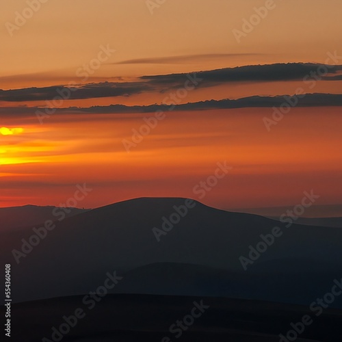 Mountain landscape at sunset AI © Fabian