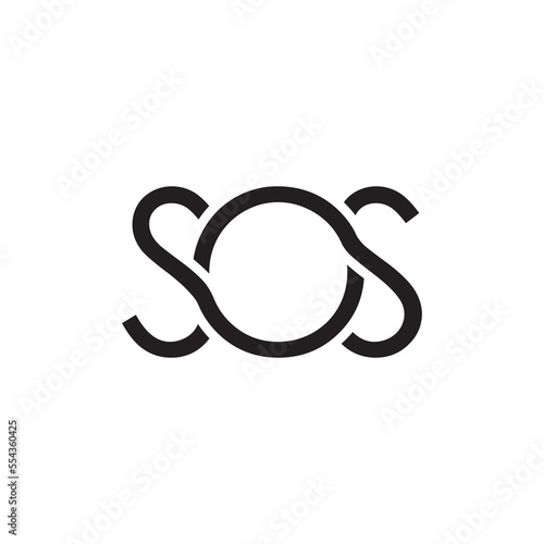 SOS letter logo design vector isolated on white background.