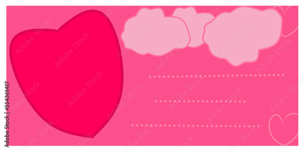 background of the shape of the heart and pink clouds
