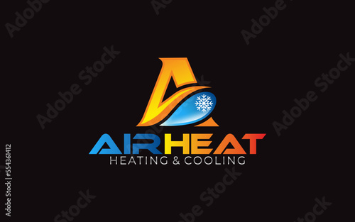 Illustration graphic vector of plumbing, heating, and cooling service company logo design template.