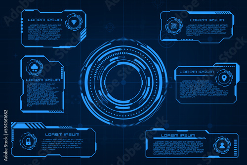 Vector hi tech futuristic interface technology concept. HUD UI frame element.