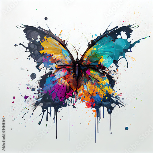 Generative AI: colorful spotted butterfly © justdd