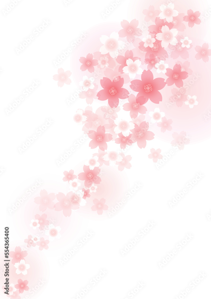 ふんわり華やか桜フレームデザイン、背景 ふんわり華やか桜フレームデザイン、背景