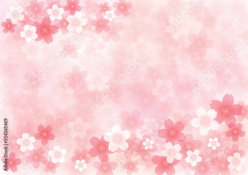ふんわり華やか桜フレームデザイン、背景