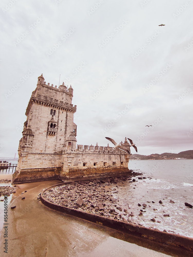 castle on the beach, Torre de Belem, Lisbon Portugal November travel Europe 