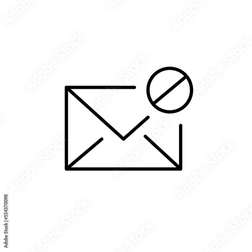 Unwanted spam message. Pixel perfect, editable stroke icon
