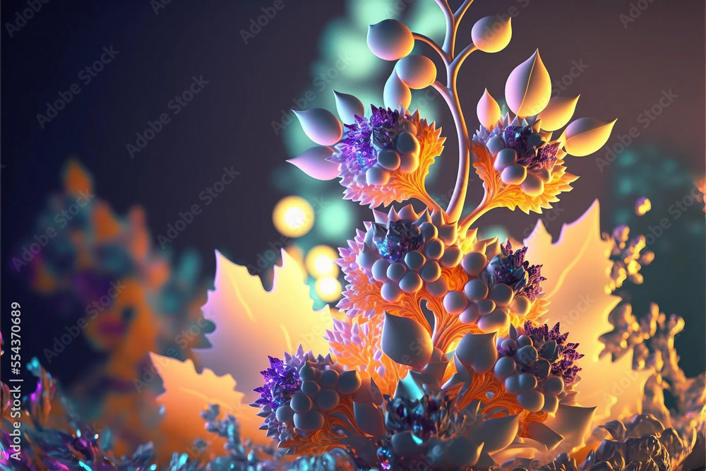 Abstract Flourish, background, yellow, purple