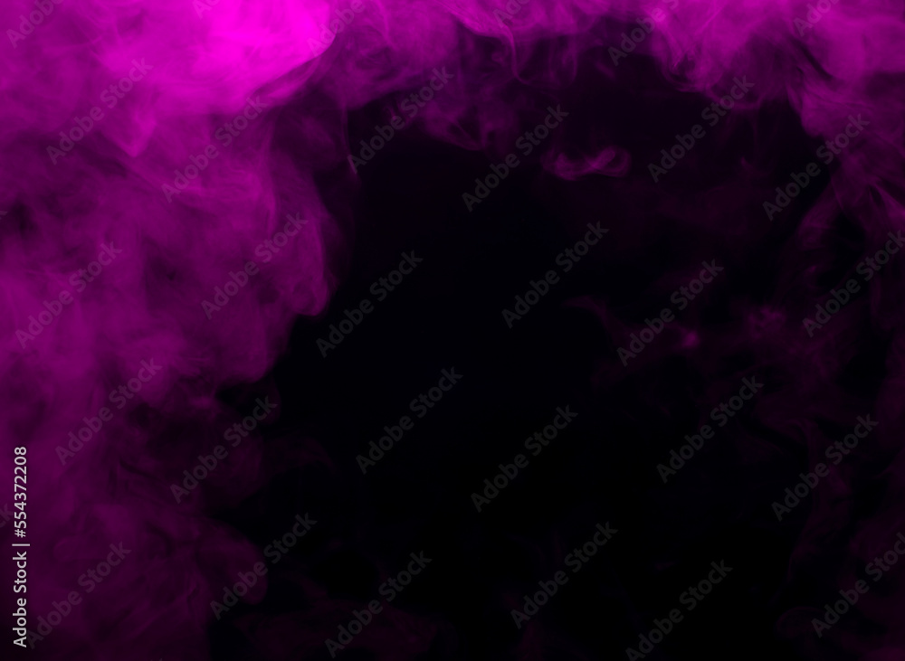 Abstract background of chaotically mixing puffs of purple smoke on a dark background Abstract background of chaotically mixing puffs of purple smoke on a dark background