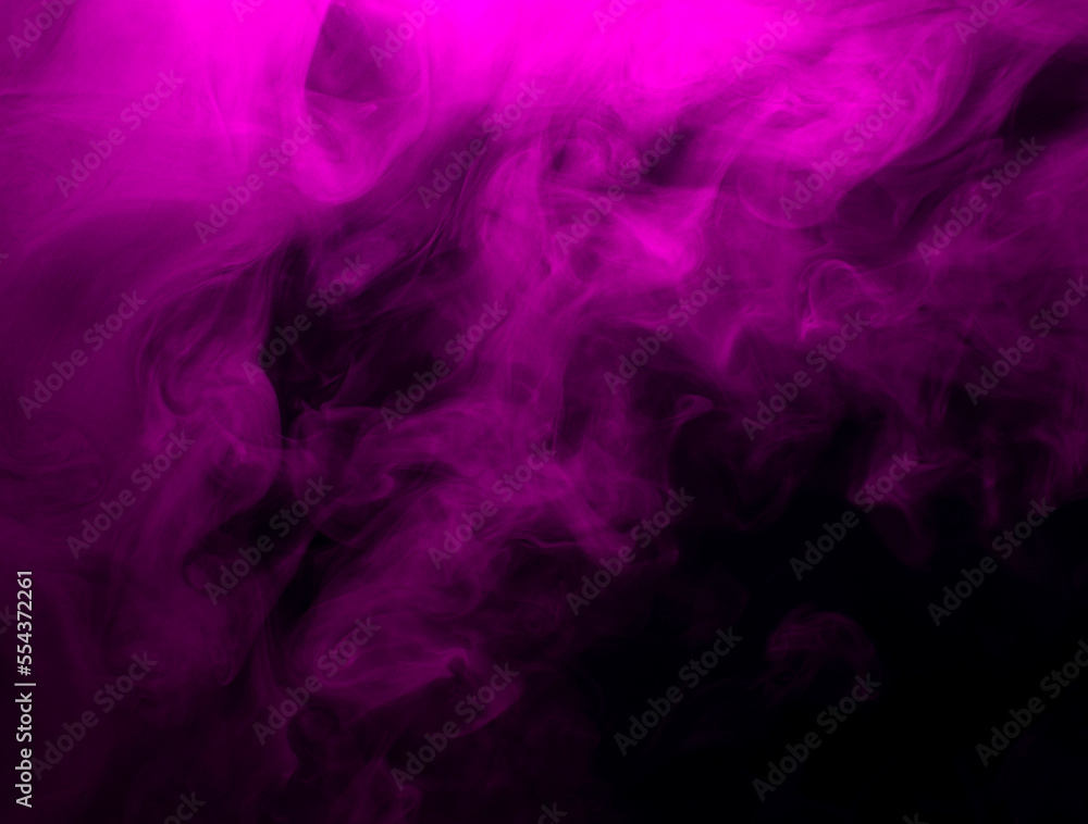 Abstract background of chaotically mixing puffs of purple smoke on a dark background Abstract background of chaotically mixing puffs of purple smoke on a dark background