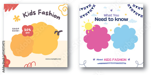 kids fashion sale banner social media