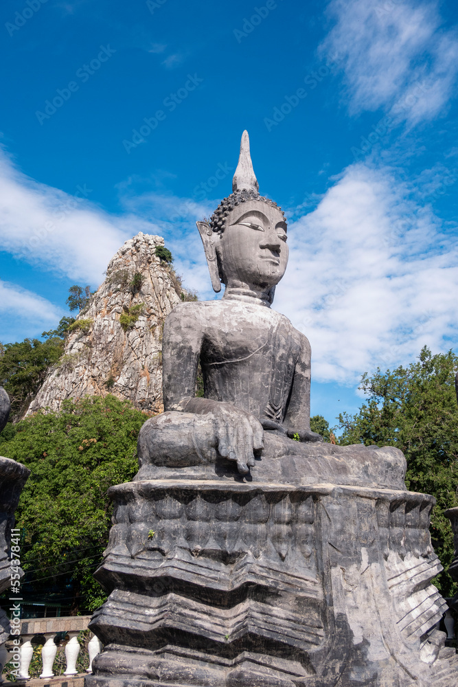 black stone Buddha statue