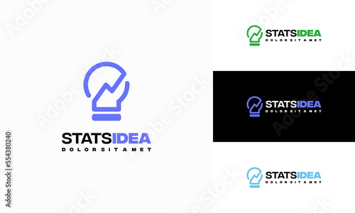Idea Stats Logo designs concept vector, Idea Education logo template icon